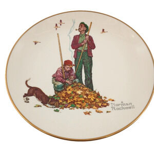 1974 Norman Rockwell Fall - Pensive Pals Gorham Fine China Limited Edition 10.5"